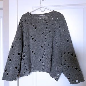 Zara Oversized Sweater Size US M Gray